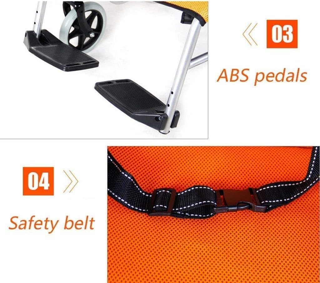 Wheelchair Manual,Fold Light Old Man Scooter Portable Travel Super Light Seniors/Disabled Trolley Transport Chair,portable(Red)