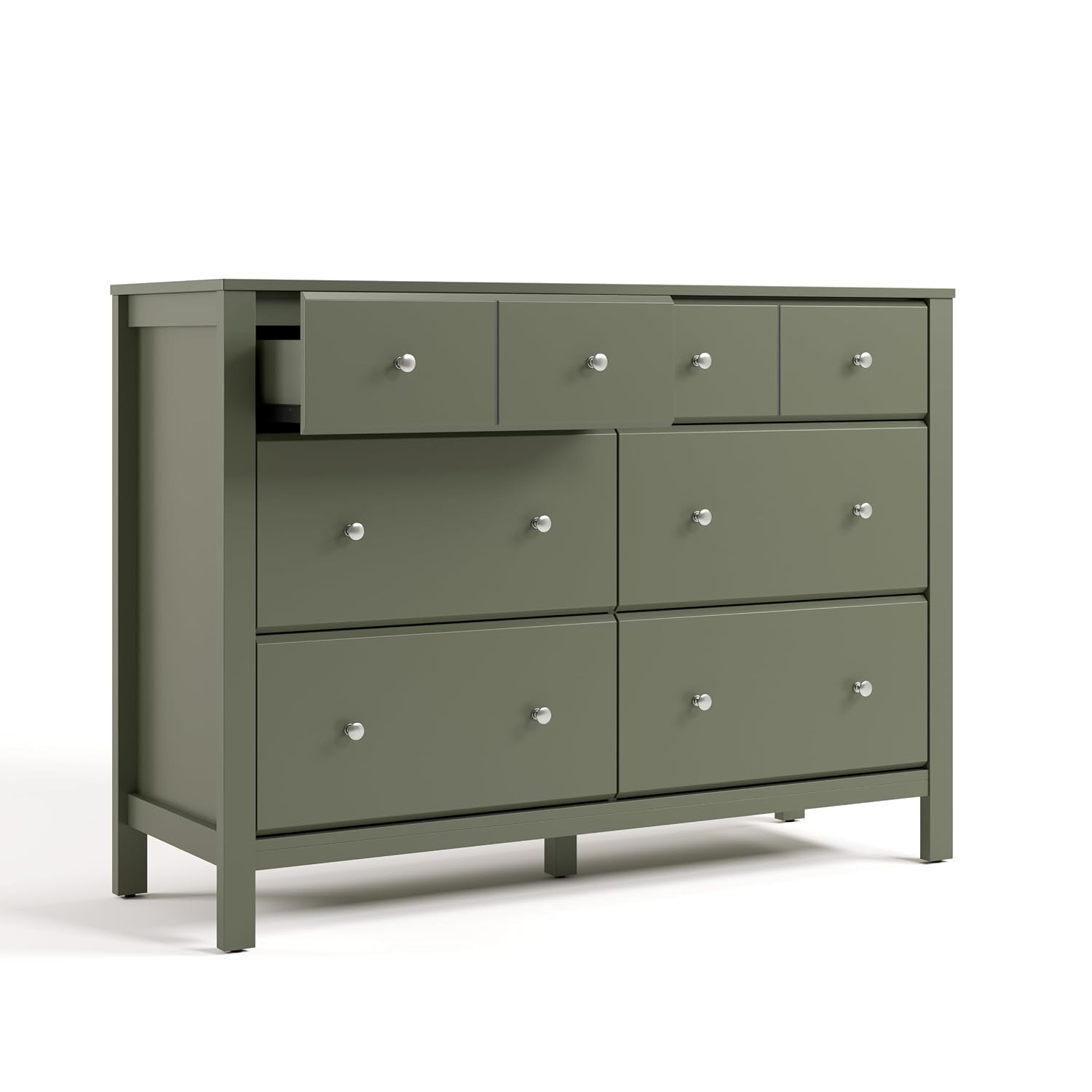 Storkcraft Horizon 6 Drawer Dresser (Olive) – GREENGUARD Gold Certified Dresser for Nursery & Kids' Room, Modern Storage with Interlocking Drawer System