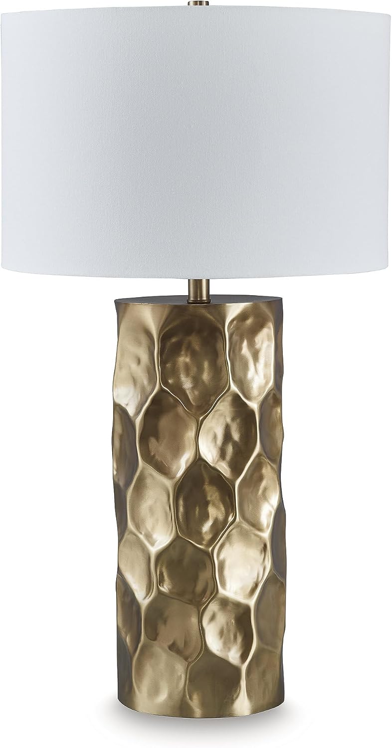 Signature Design by Ashley Marshawn Glam Metal Table Lamp with 3-Way Switch, Metallic
