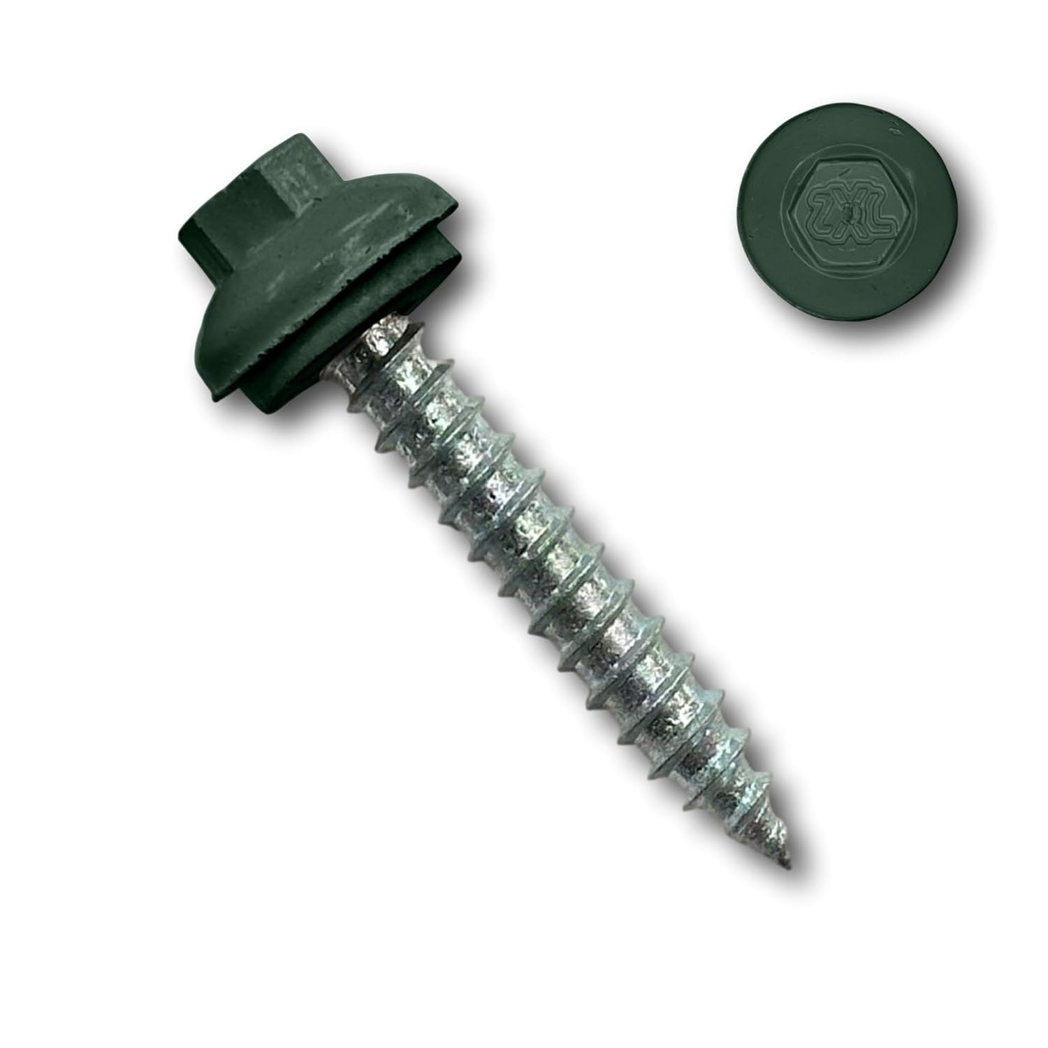 EAGLE 1 Long-Life Metal Roofing Screws: #14 x 1.5 Dome Cap Metal Roofing Screws (250-Count), Self-Tapping Tip, EPDM Washer, Multiple Colors/Includes 5/16' Magnetic Hex Bit Driver (Forest, 250)