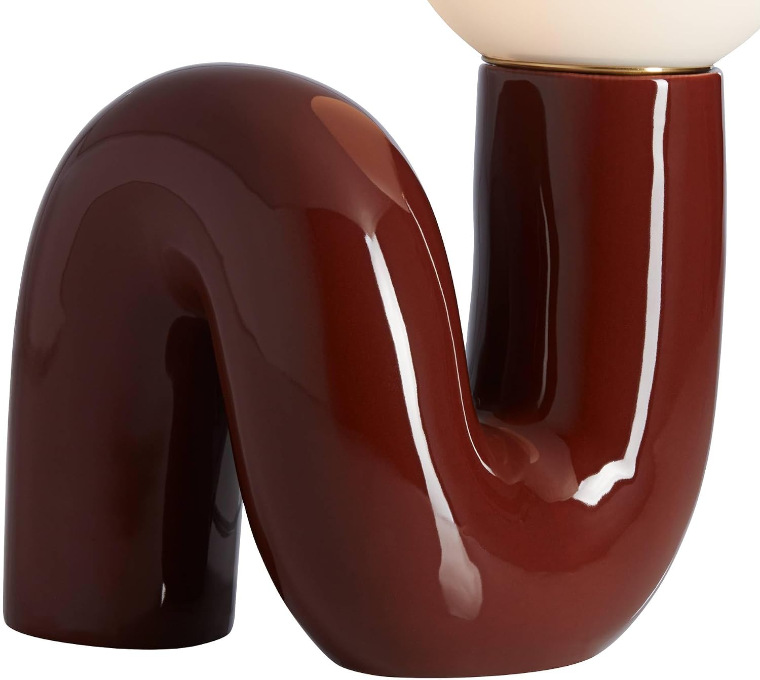 360 Lighting Fondant 11 1/2' Small Mid Century Modern Accent Table Lamps Set of 2 Chocolate Brown Ceramic Glass White Shade Living Room Bedroom Bedside Nightstand House Office Home Reading