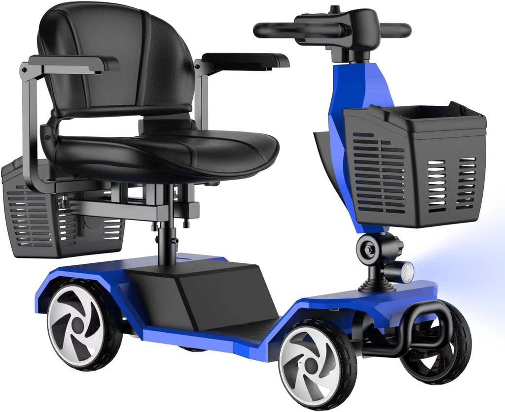 20A 32miles Mobility Scooter for Adults Wheelchair Device for Travel, Elderly. 350 lbs Max Weight, 350W 4-Wheel Powered Mobility Scooters for Seniors (Y3-BLUE2)