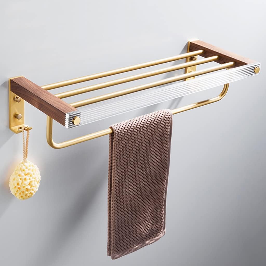 Towel Bars Acrylic Bar, Light Solid Wood Bathroom Accessory Set, Wall Mounted Accessories Kit Hardware(Bath Towel Rack)
