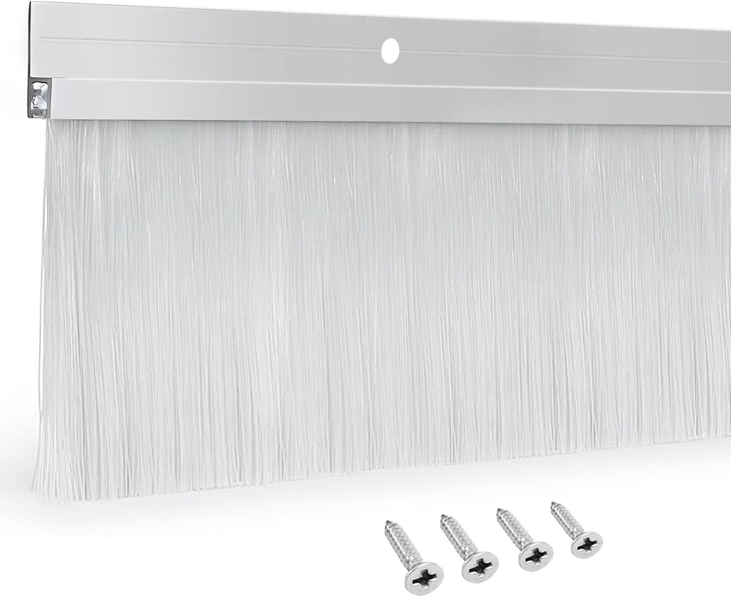 12-Set Door Brush Sweep – 2.80' x 39.3' CEPIA Garage Door Seal –White Roll Up & Exterior Door Sweep for Bottom Gap Protection (472 in / 12000 mm)