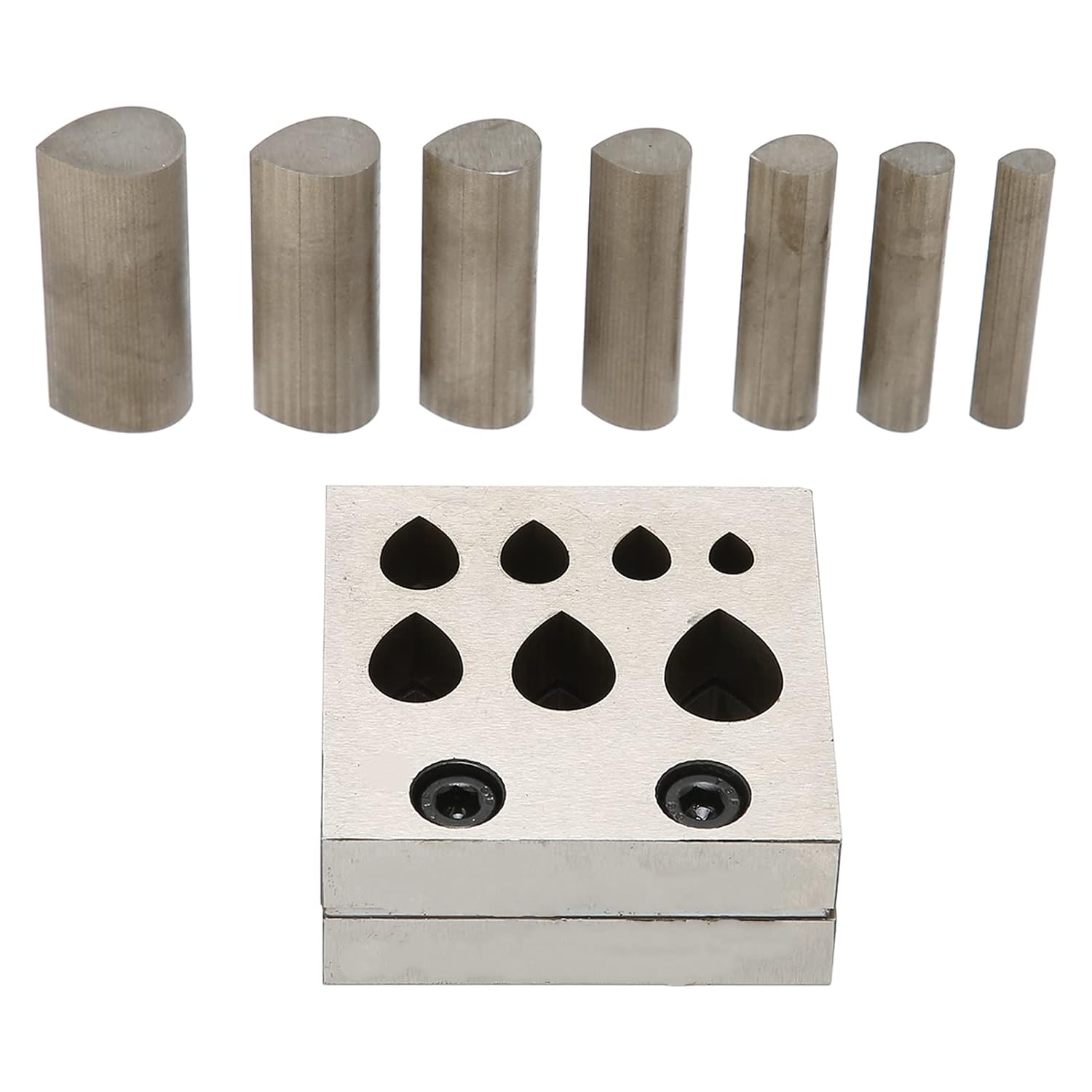 Punch Die Disc Cutter Set, Drop Shaped Jewelry Making Forming Tools, Jewelry Making Metal Forming Die Cutting Tools Hole Punch,Different Sizes 45 Steel Metal Punch Tool for Cutting
