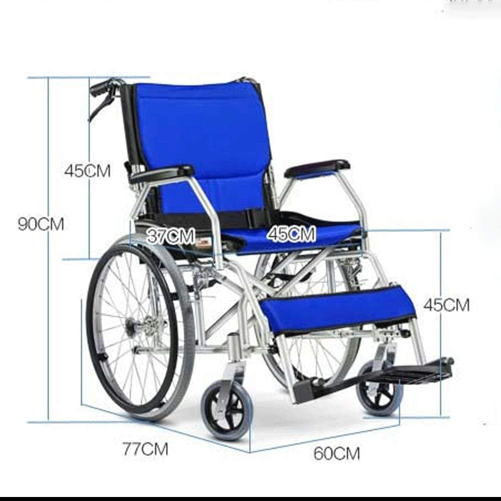 Wheelchair, Folding Lightweight Old Man Pushing Portable Elderly Disabled Scooter, Chair and Backrest Foldable Flat, Easy to Transport