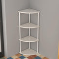 Small Corner Shelf, 3-5Tier Wall Corner Bookshelf, Free Standing Corner Bookshelf, Stylish Display Shelf for Small Space, Living Room, Bedroom(White,4nd Floor)