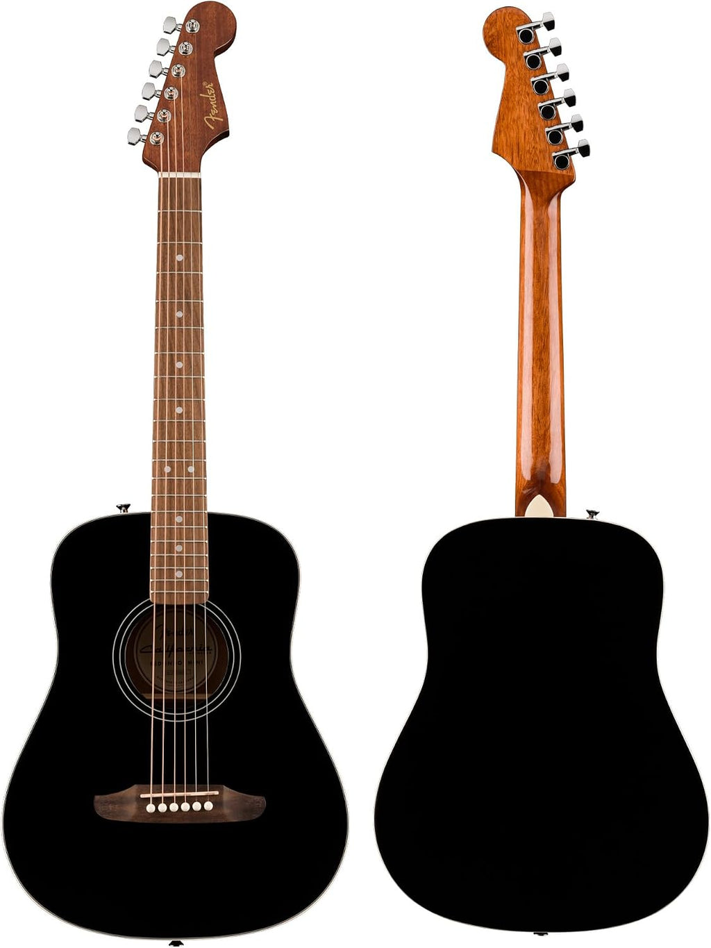 Fender California Standard Redondo Mini Acoustic Guitar - Black Bundle with Gig Bag, Tuner, Strap, Picks, and Austin Bazaar Instructional DVD