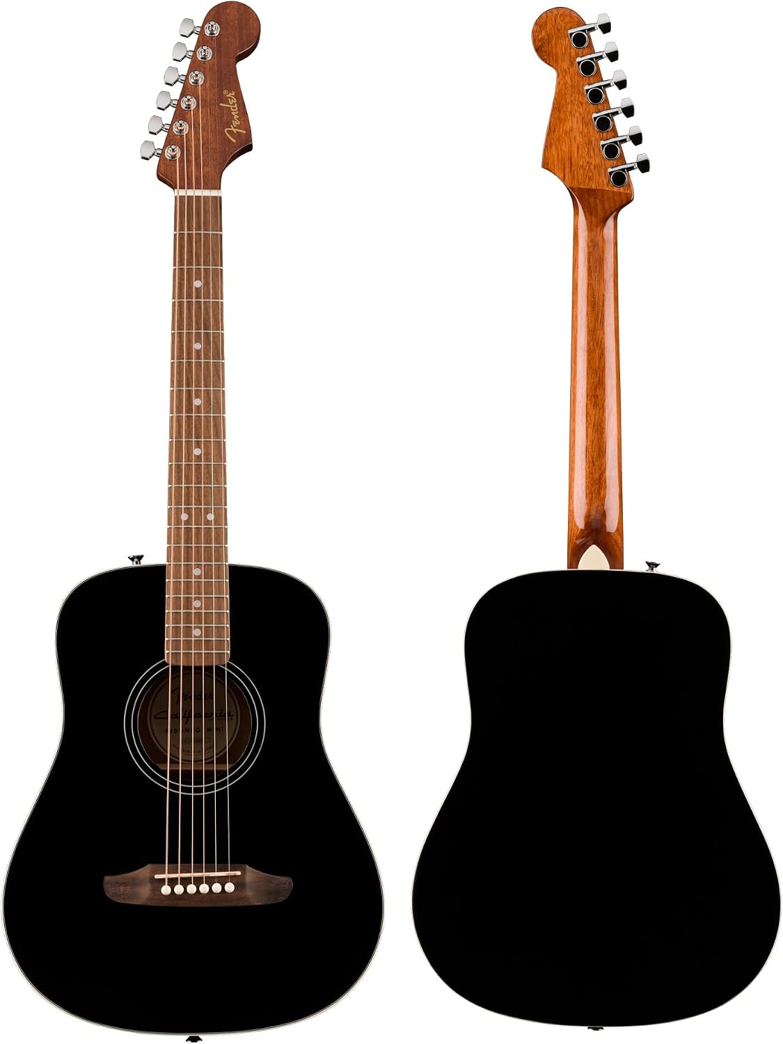 Fender California Standard Redondo Mini Acoustic Guitar - Black Bundle with Gig Bag, Tuner, Strap, Picks, and Austin Bazaar Instructional DVD