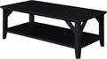 Convenience Concepts Winston Coffee Table 47.25' - Modern Center Room Accent with Storage Shelf for Transitional, Traditional Living & Family Room, Black