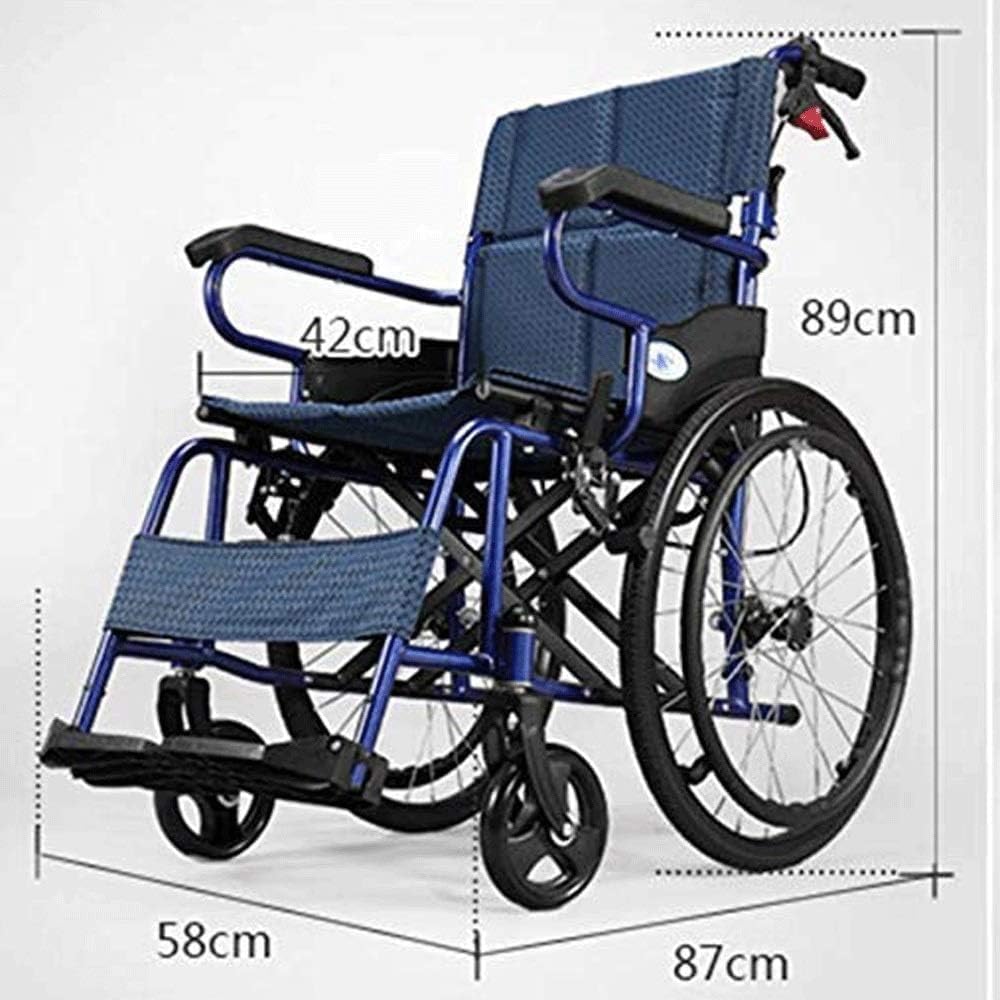 Wheelchair, Folding Lightweight, Ultra-Light, Portable Travel Cart, Old Wheelchair, Disabled, Old Scooter, Product Size -89 87 58cm