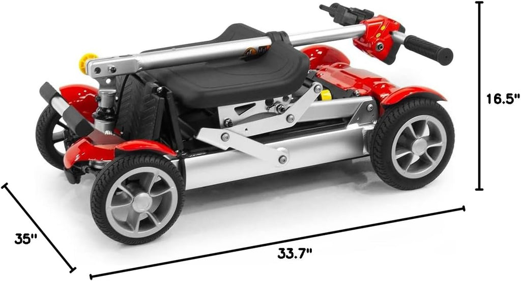 EV Rider Gypsy Folding Travel Mobility Scooter - 37 pounds - with Lithium Battery, Lightweight, Portable, Travelling Foldable
