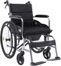 Wheelchair Foldable, Self-Propelled with Adjustable Pedals Non-Pneumatic Tire Honeycomb Breathable Cushion Disabled/Elderly Push Scooter,Red (Red)(Black)