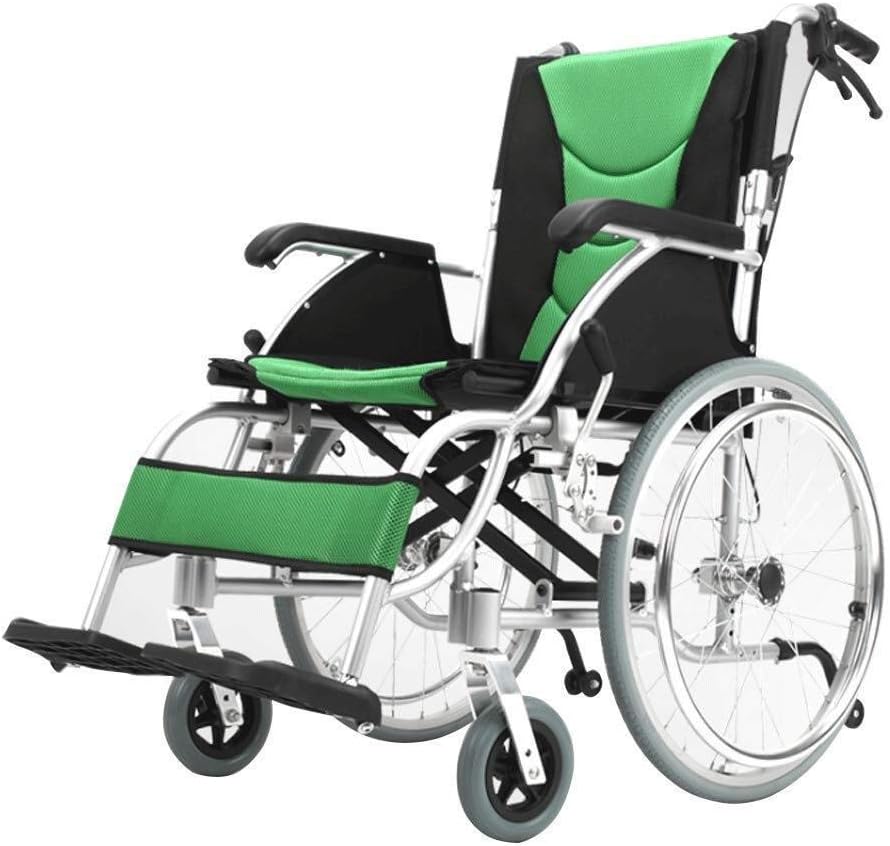 Wheelchair Aluminum Folding Self-Push,Portable Light Travel Trolley Seniors Disabled Scooter Four-Wheeled Vehicle,Portable