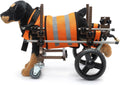 Dog Walking Disability Cart, Elderly Dog Scooter, Four-Wheel Adjustable Auxiliary Cart with Cart Handle, Suitable for Dogs with Limited Mobility,Orange