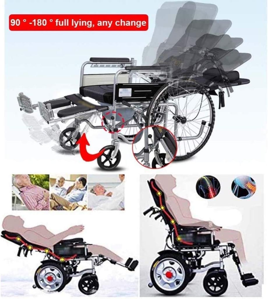 Wheelchair Self-Propelled, High Back Foldable Aluminum Alloy Manual with Dinner Board and Potty Non-Pneumatic Tire Double Brake Disabled/Elderly Push Scooter,Portable