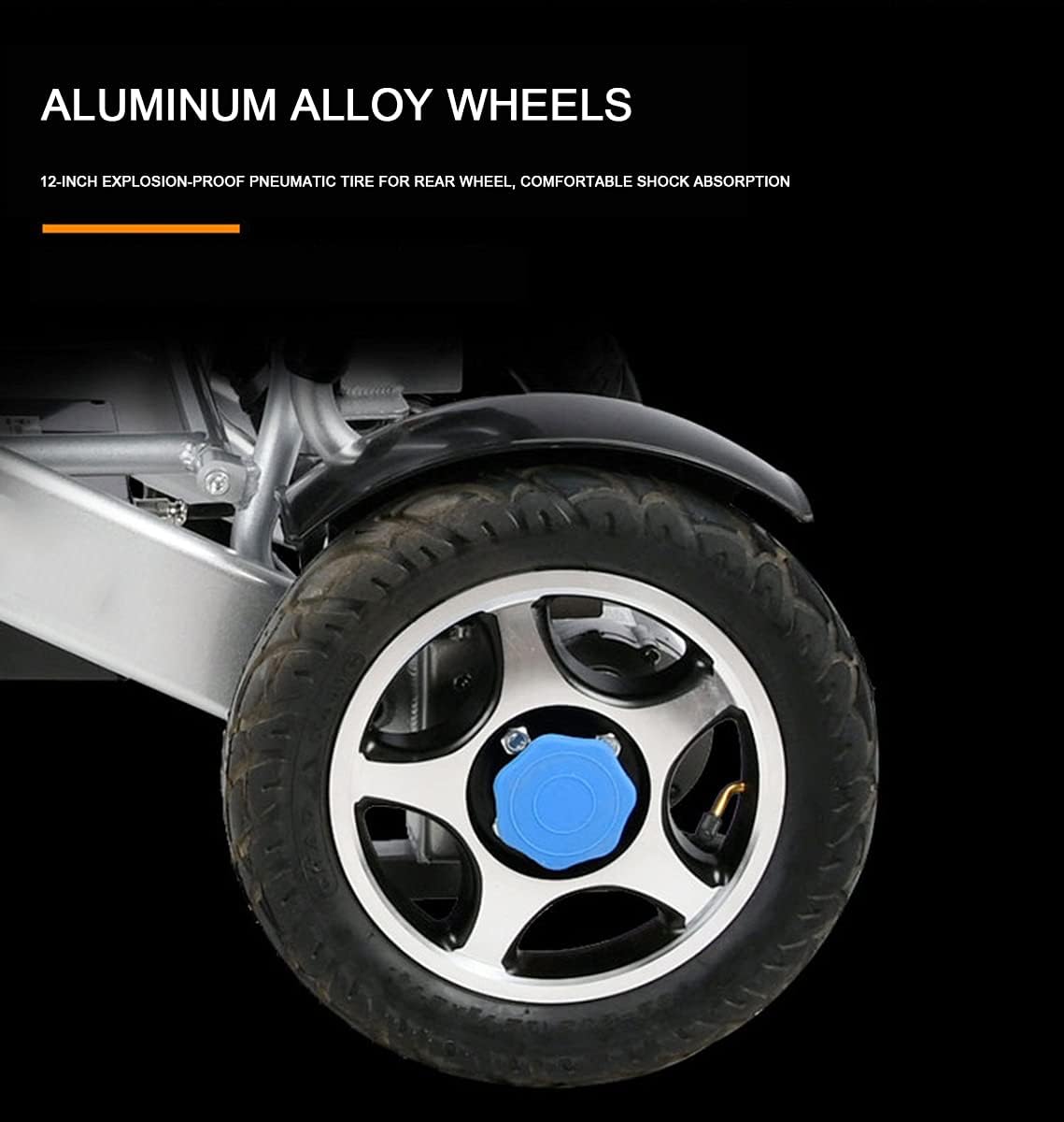 Wheelchairs for Adults, Electric Wheelchair Electric Wheelchair Lightweight Folding Wheelchair Scooter for The Elderly with Disabilities Aluminum Alloy Frame Lithium Battery (White)