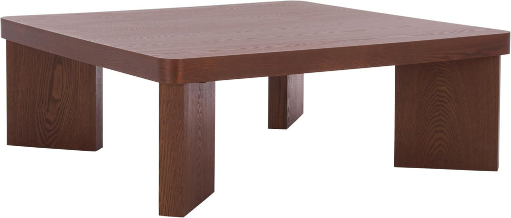 SAFAVIEH Home Collection - Camino Walnut Coffee Table with Ash Veneer, Modern Square Living Room Centerpiece (COF2303A)