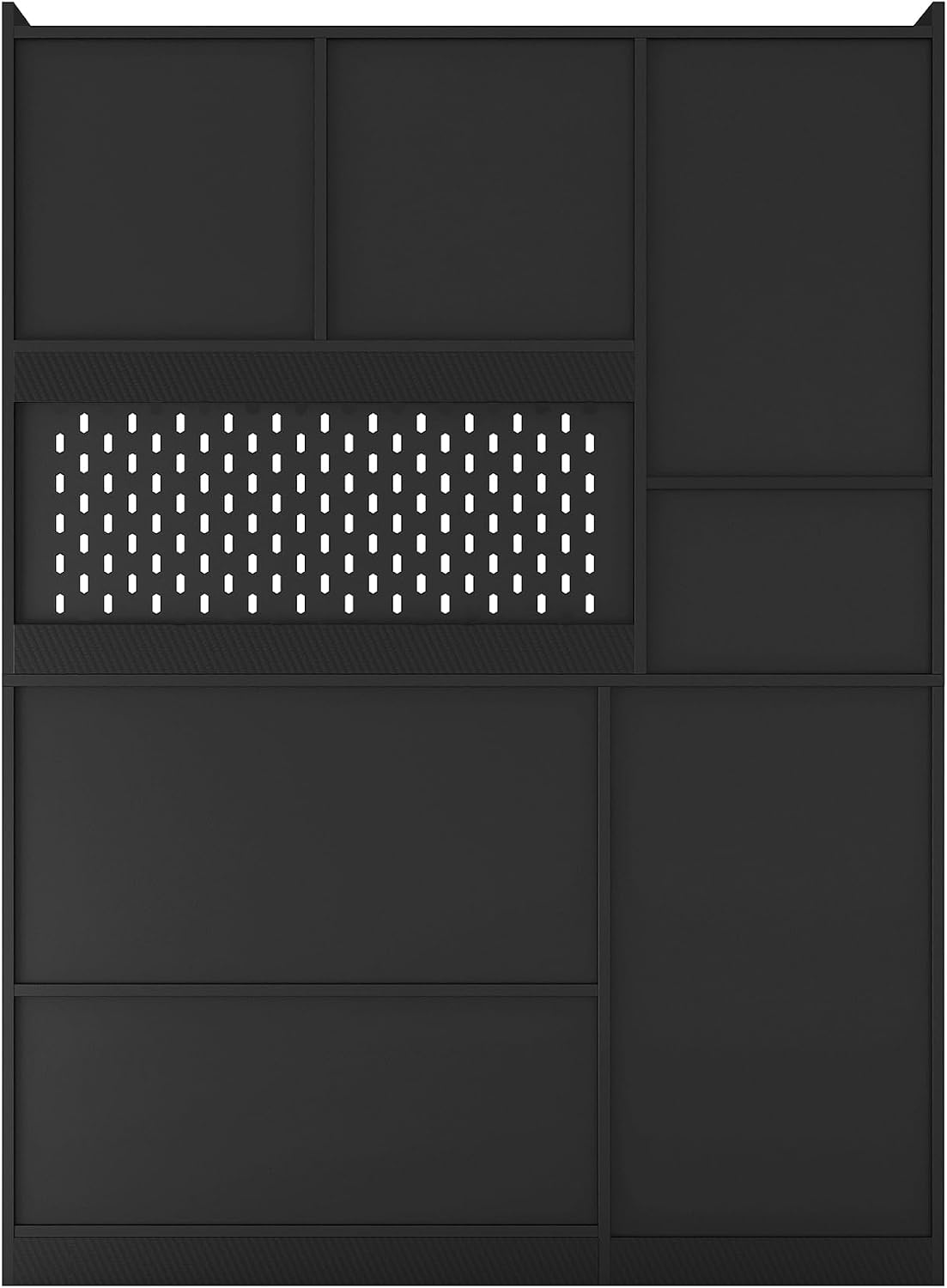 Black L-Shaped Home Office Desk with Hutch & Drawers, Modern Corner Desk with LED Light & Bookshelf, Wood Study Writing Table Gaming Computer Desk for Bedroom, Home