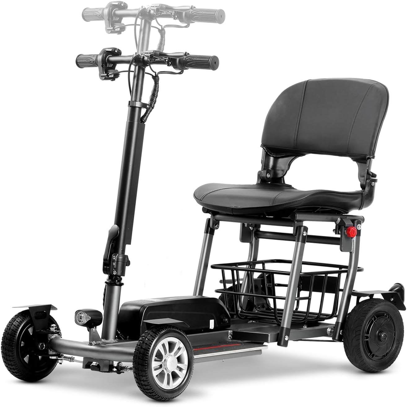 Rubicon FX4 - Lightweight 4 Wheel Foldable Mobility Scooters for Adults and Seniors - Detachable Lithium Battery - More Faster (9 Miles/Hour Speed) - Travel Friendly