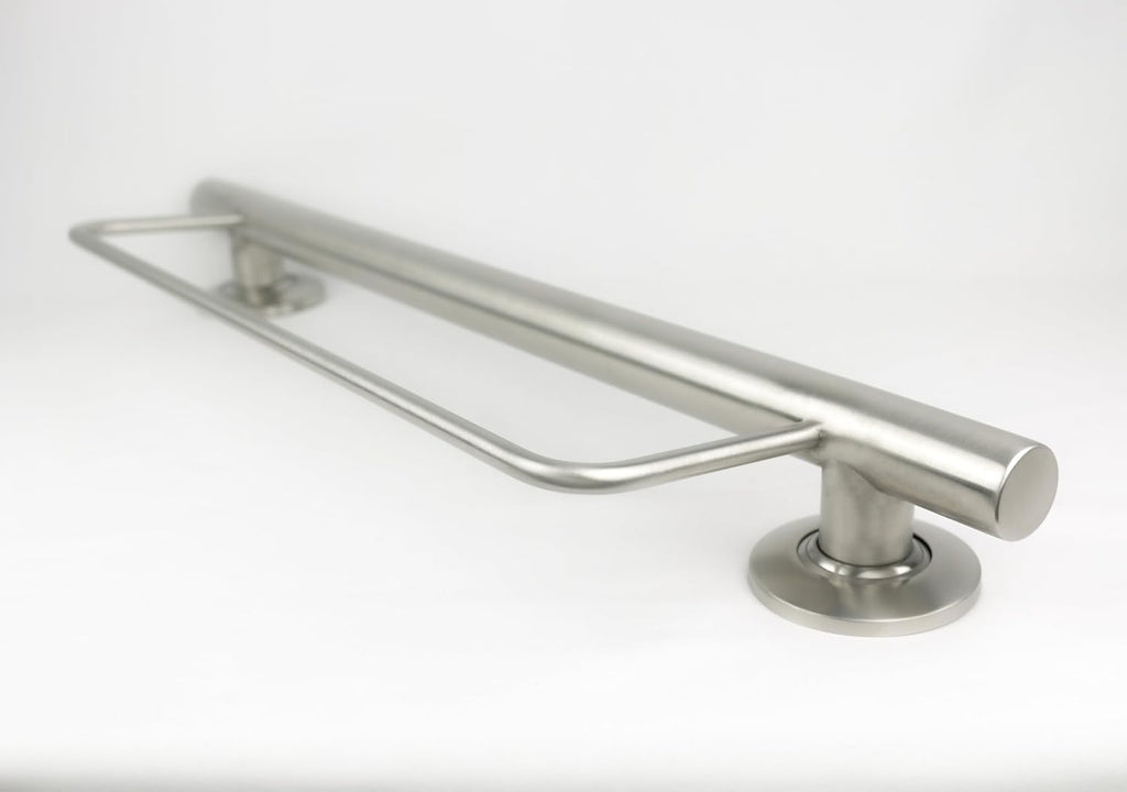 24' Designer Newport Wall Mount Bathroom Shower Grab Bar with Towel Bar, Satin Finish
