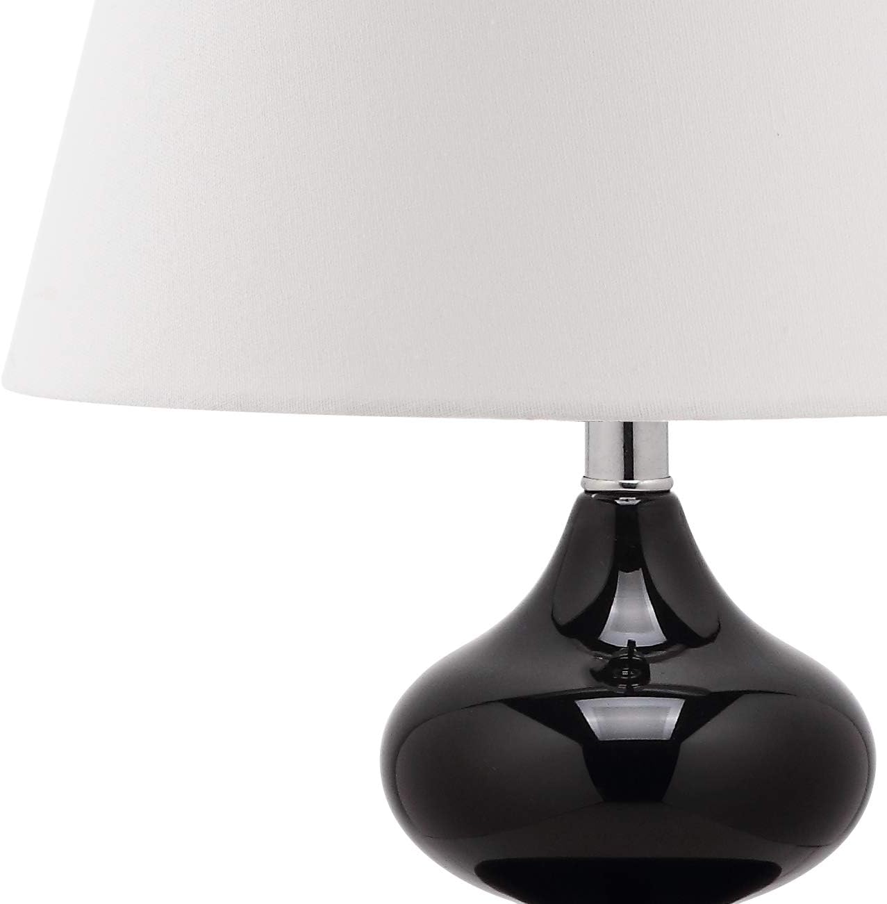 SAFAVIEH Lighting Collection Eva Modern Contemporary Black Double Gourd Glass 24-inch Bedroom Living Room Home Office Desk Nightstand Table Lamp Set of 2 (LED Bulbs Included)