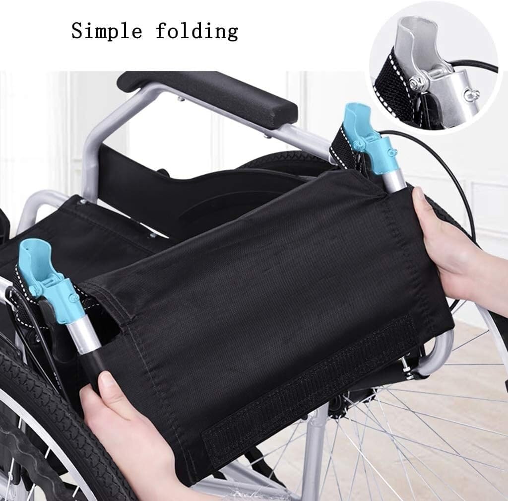 Wheelchair Self-propelled, Folding with Adjustable Foot Pedal Removable Backrest Double Brake Disabled/Elderly Manual Push Scooter,Portable