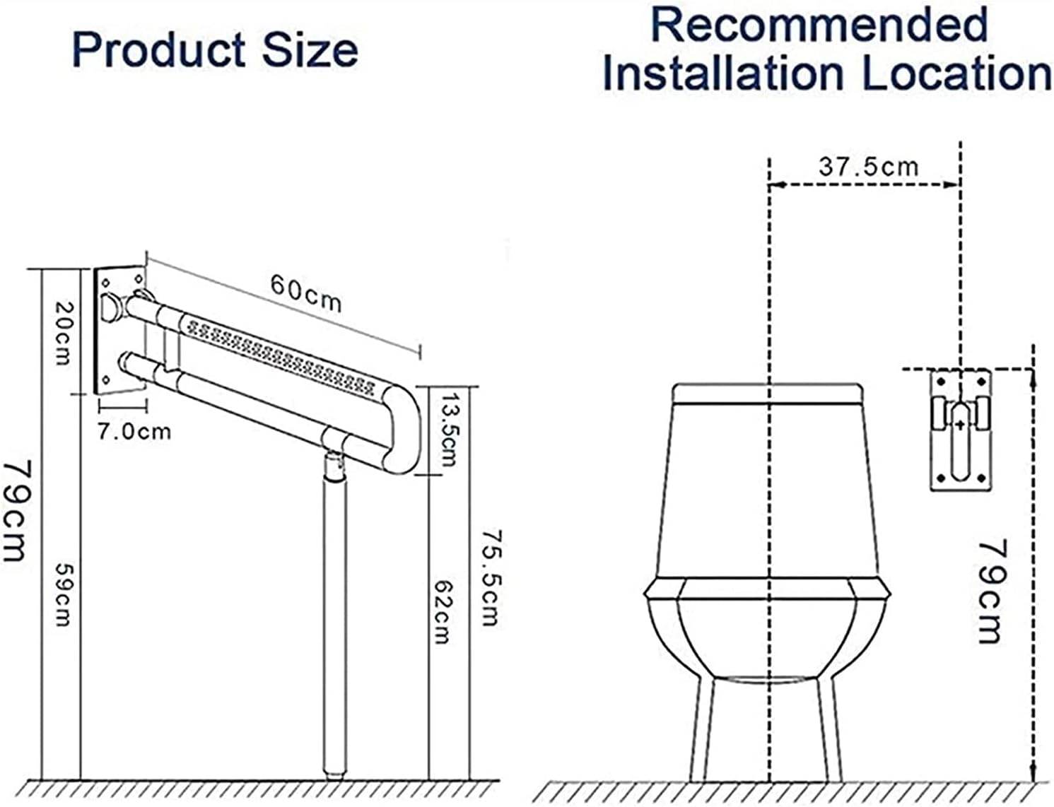 Bath Handle Towel Rail Handle Grab Bar Handrail Bathroom Seat Support Foldable Skid Resistance Toilet Hand Grips for Disability Aid Elderly (Color : Yellow)