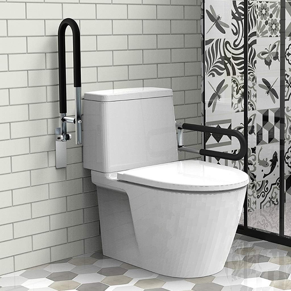 Grab Bars Handle Safety Support Hand Rails, Sturdy Shower Safety Grab Bar Flip-Up Screw-in Bathroom Grab Bar with Textured Grip Stainless Suitable for Disability Aid and Seniors
