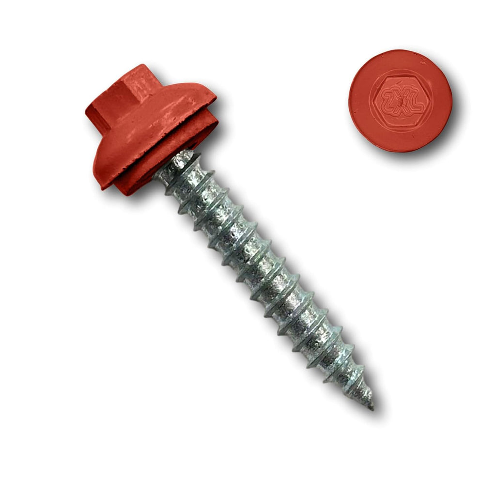 EAGLE 1 Long-Life Metal Roofing Screws: #14 x 1.5 Dome Cap Metal Roofing Screws (250-Count), Self-Tapping Tip, EPDM Washer, Multiple Colors/Includes 5/16' Magnetic Hex Bit Driver (BRT. Red, 250)