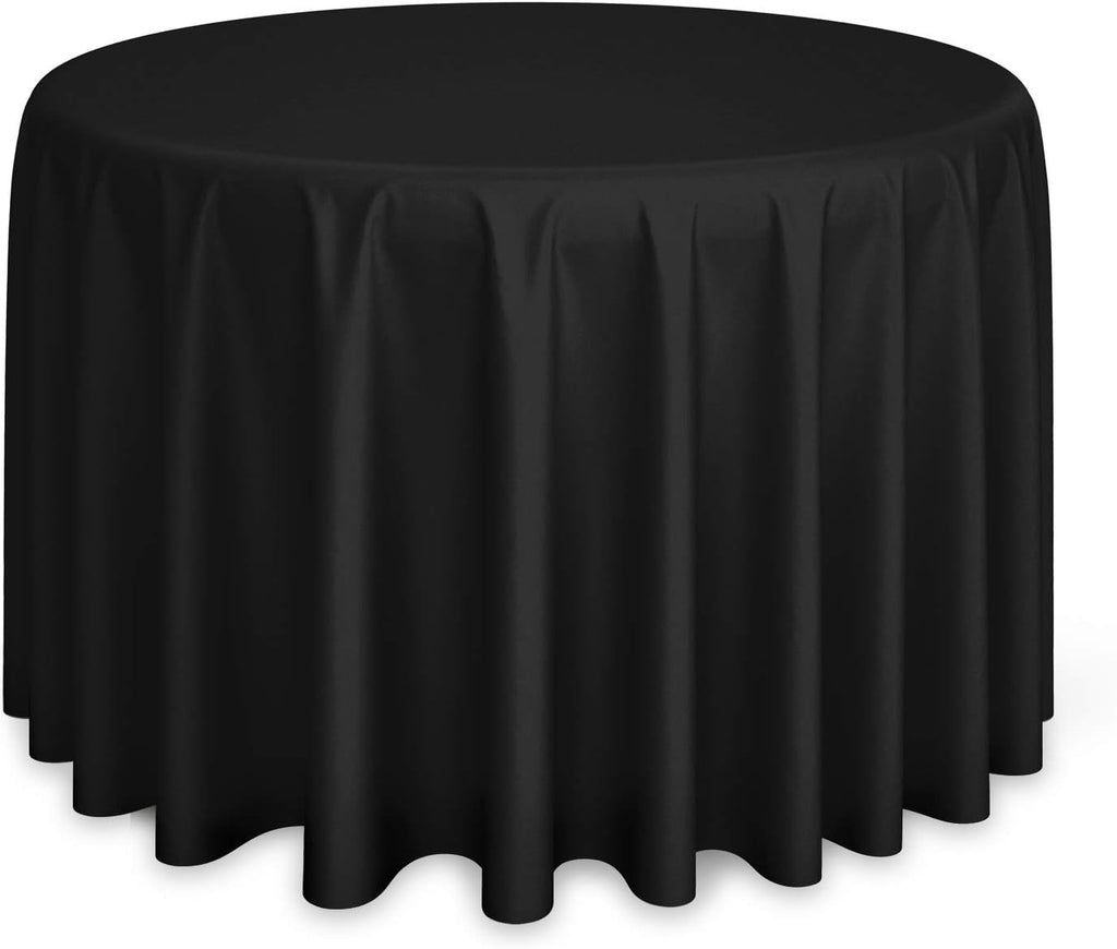 Lann's Linens - 10 Premium 108' Round Tablecloths for Wedding/Banquet/Restaurant - Polyester Fabric Table Cloths - Black
