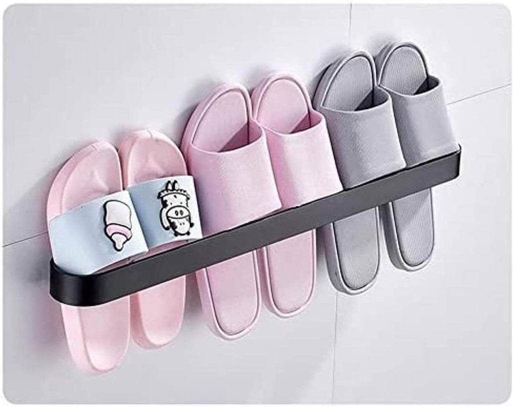 Wall-Mounted Black, self-Adhesive Bathroom Towel bar, Cabinet Aluminum Towel Rack (Size : 60cm)