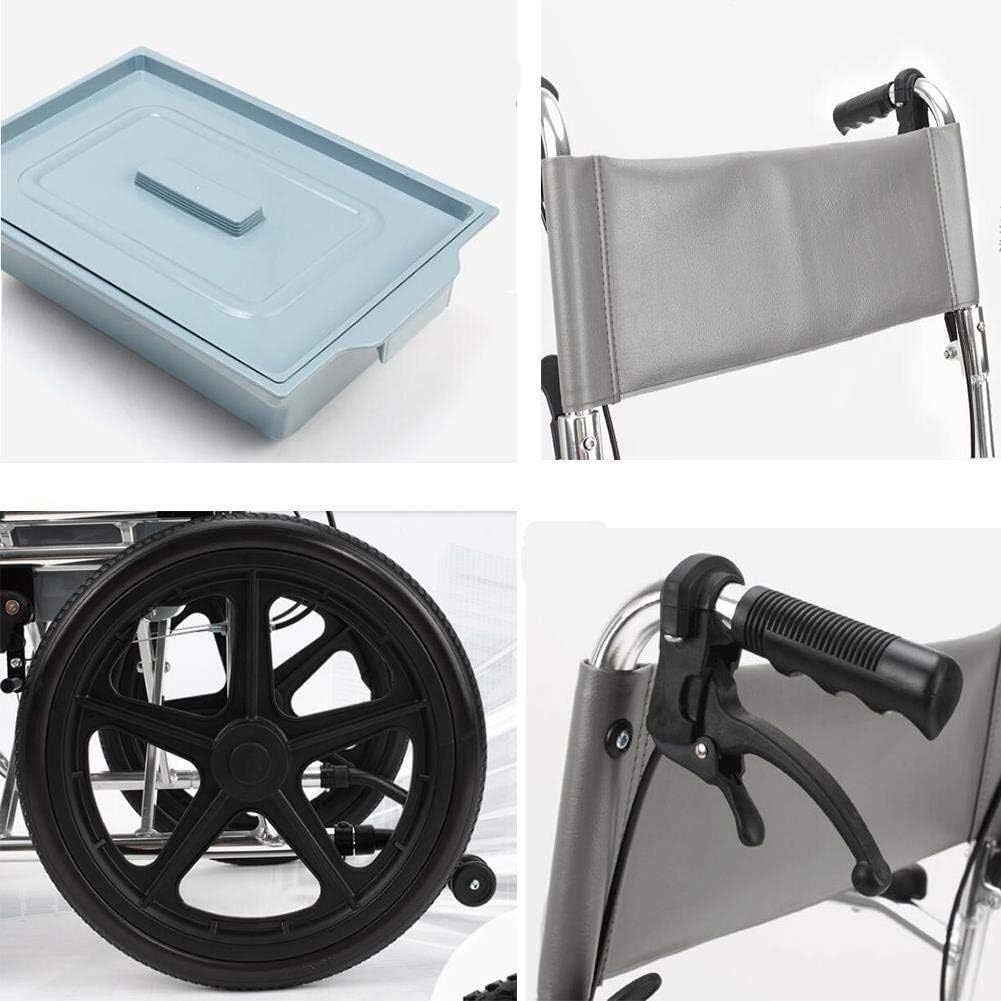 Wheelchair Manual, with Toilet Multifunction Fold Light Take A Bath Waterproof Old Man Hand Scooter,Portable