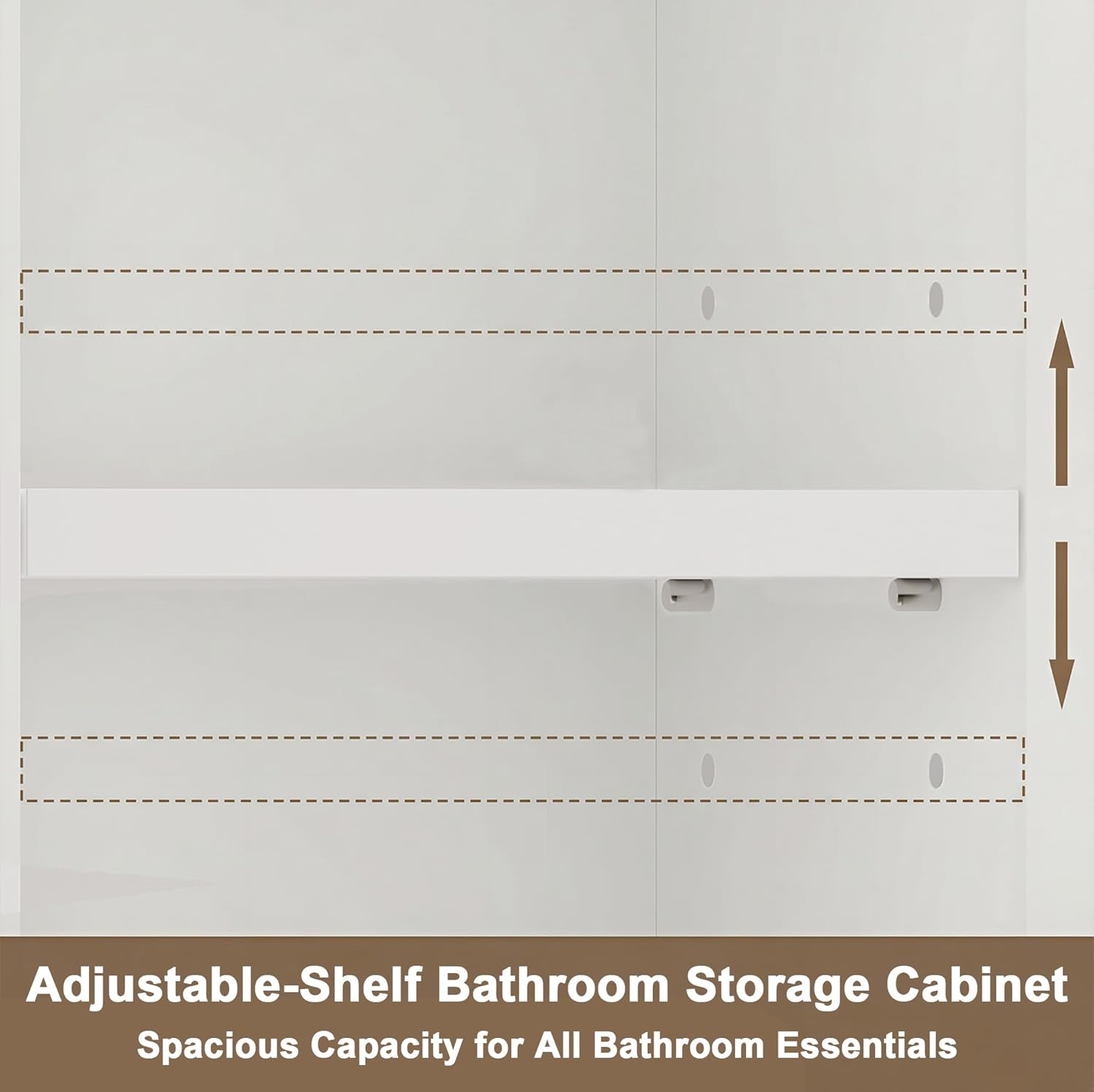 ChooChoo Bathroom Storage Cabinet with Adjustable Shelves, Tall Storage Cabinet with 2 Doors and 1 Drawer, Freestanding Cupboard for Small Spaces, White, 11.8 Inches Wide