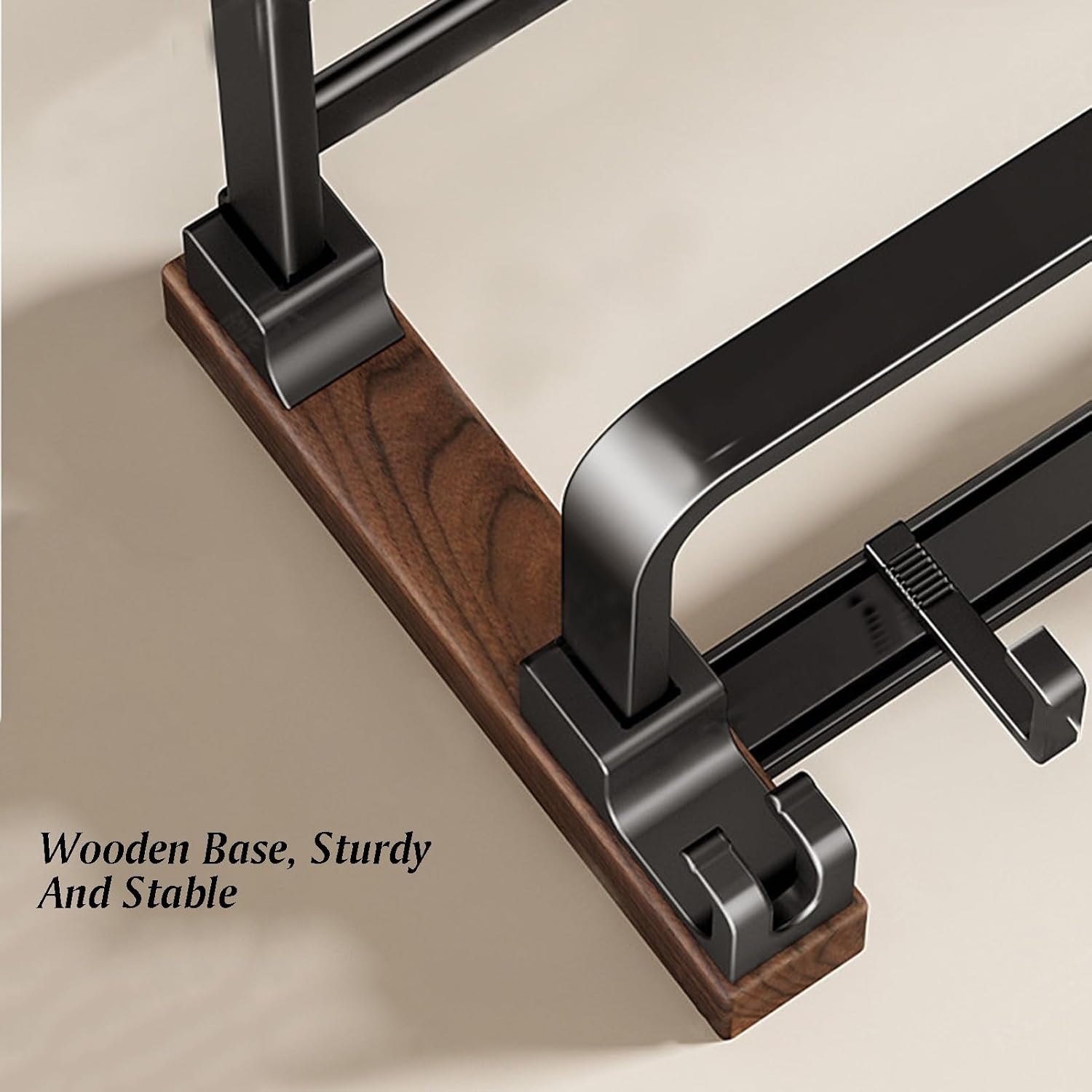 Towel Rack,Space Aluminum+Solid Wood Double Layer Bar Wall Mounted,with Double Foldable Shelf,Mesh Basket and Hooks,for Bedroom Bathroom Kitchen(20.3x25.4x50cm)