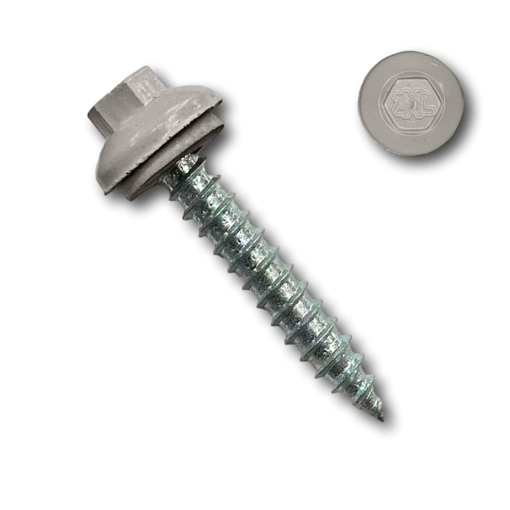 EAGLE 1 Long-Life Metal Roofing Screws: #14 x 1.5 Dome Cap Metal Roofing Screws (250-Count), Self-Tapping Tip, EPDM Washer, Multiple Colors/Includes 5/16' Magnetic Hex Bit Driver (Ash Gray, 250)