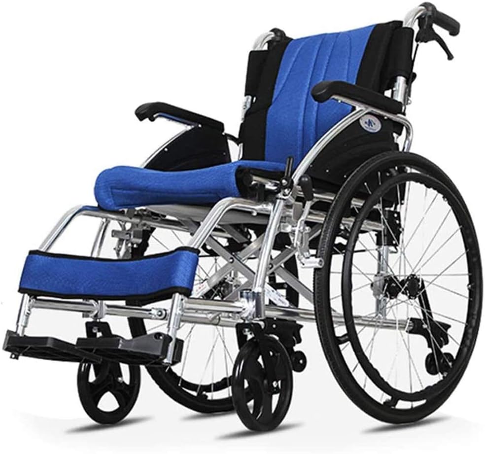 Wheelchair Lightweight Foldable, Portable Self-Propelled Hang Titanium Alloy Sturdy and Stable with Anti-Overturn Design Senior/Disabled Push Scooter,Portable