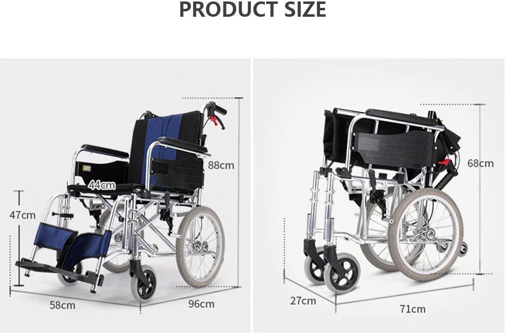 Wheelchair for The Elderly with Disabilities, Made of Aviation Aluminum Alloy, Foldable Backrest and Liftable Footrest, with Safety Belt for Safer,Portable
