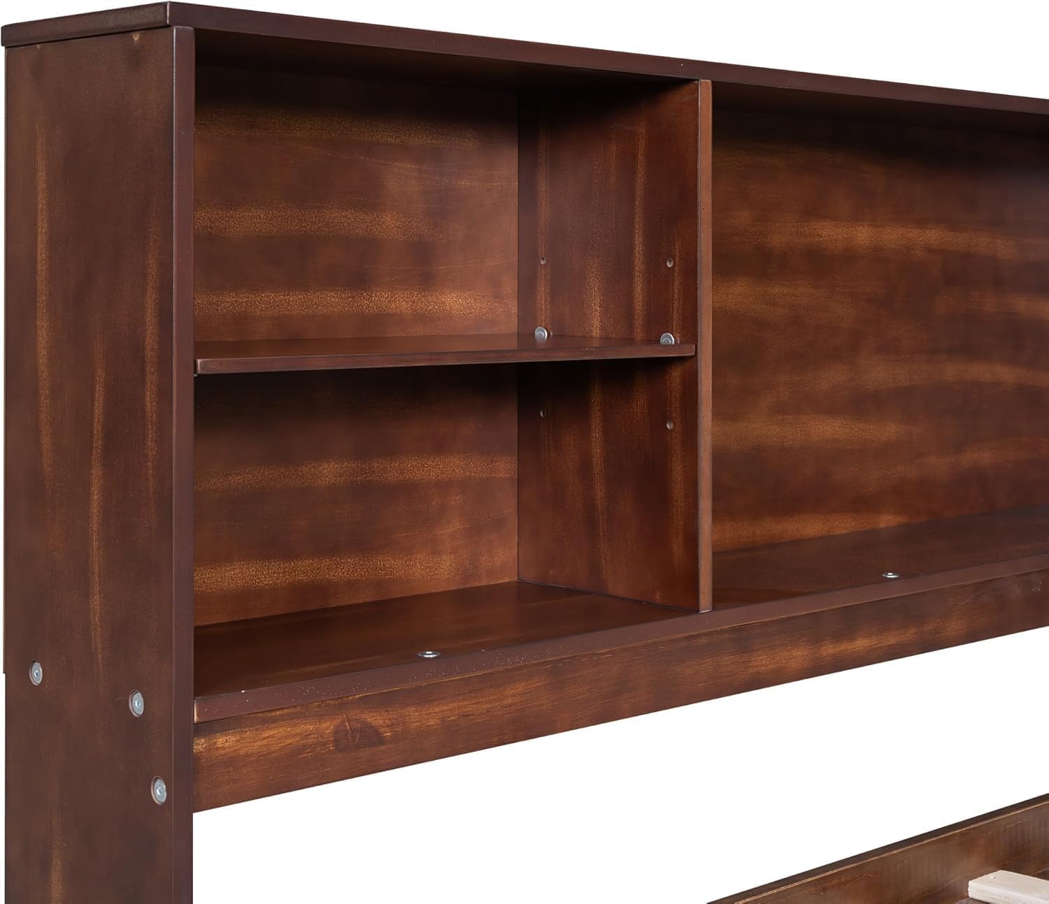 MERITLINE Full Daybed with Storage Drawers,Shelves & Bookcase,Solid Wood Captains Bed with Storage Headboard, Drawers and Cabinets,for Adults