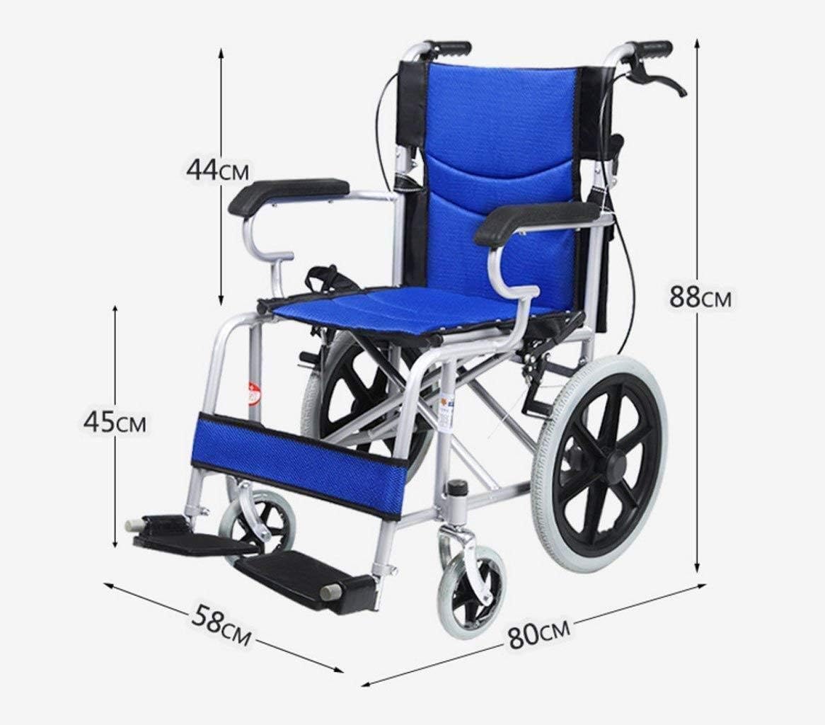 Wheelchair Carbon Steel - Fold Light Manual Portable Trolley for Disabled Seniors - Super Light Scooter, Ideal Travel Companion