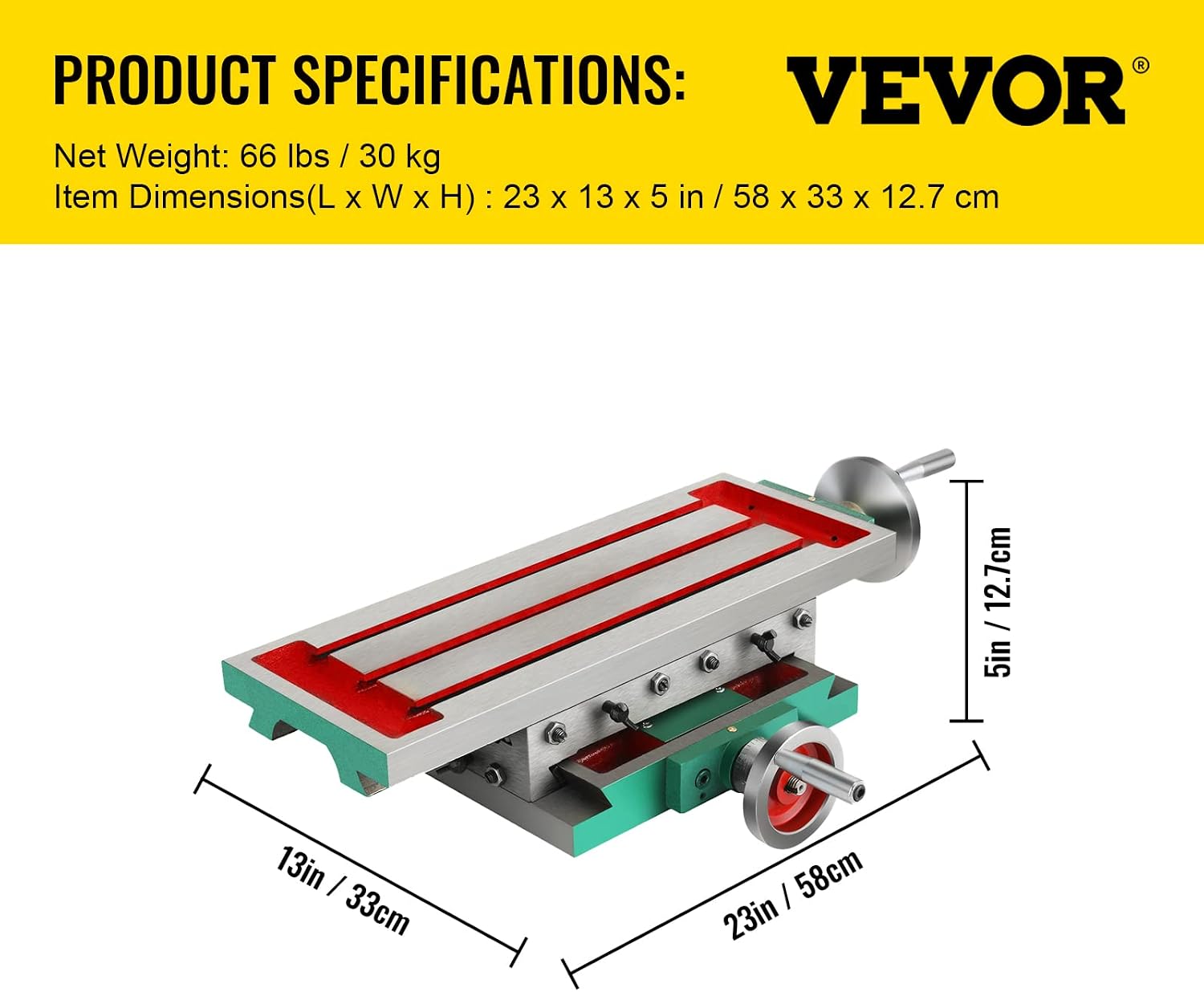 VEVOR Milling Working Table 17.7 X 6.7 Inch, Compound Milling Machine Work Table 2 Axis 4 Ways Move, Multifunction Milling Working Table Heavy-duty Structure,for Milling and Drilling Machine