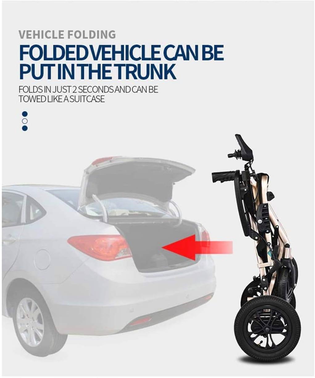 Power Wheelchair Electric Wheelchair, Folding Portable Scooter for The Elderly with Disabilities, Automatic Intelligent Brake, Front And Rear Dual Control System, Can Be Airplane, The Best Gift Comfor