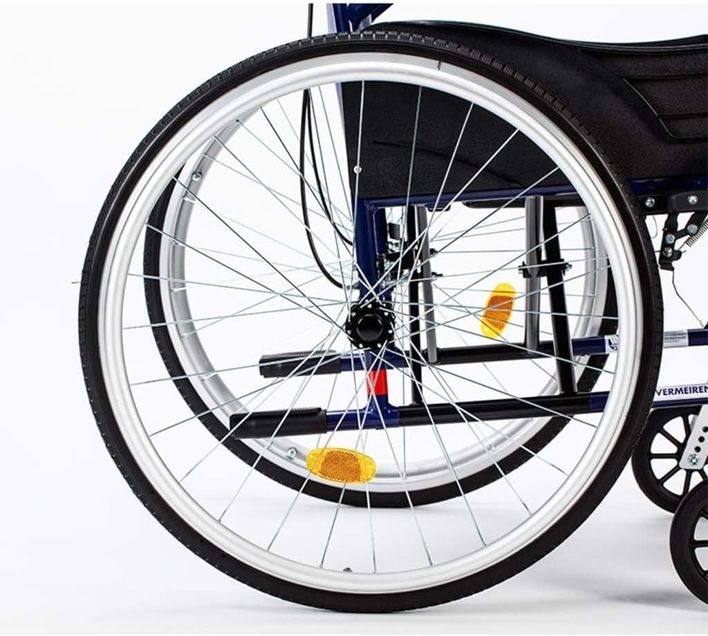 Wheelchairs, Manual wheelchairs, Aluminum Alloy wheelchairs are Lightweight and Foldable, self-propelled wheelchairs with handbrakes and Swivel Pedals, Suitable for The Elderly with Disabilities (Siz