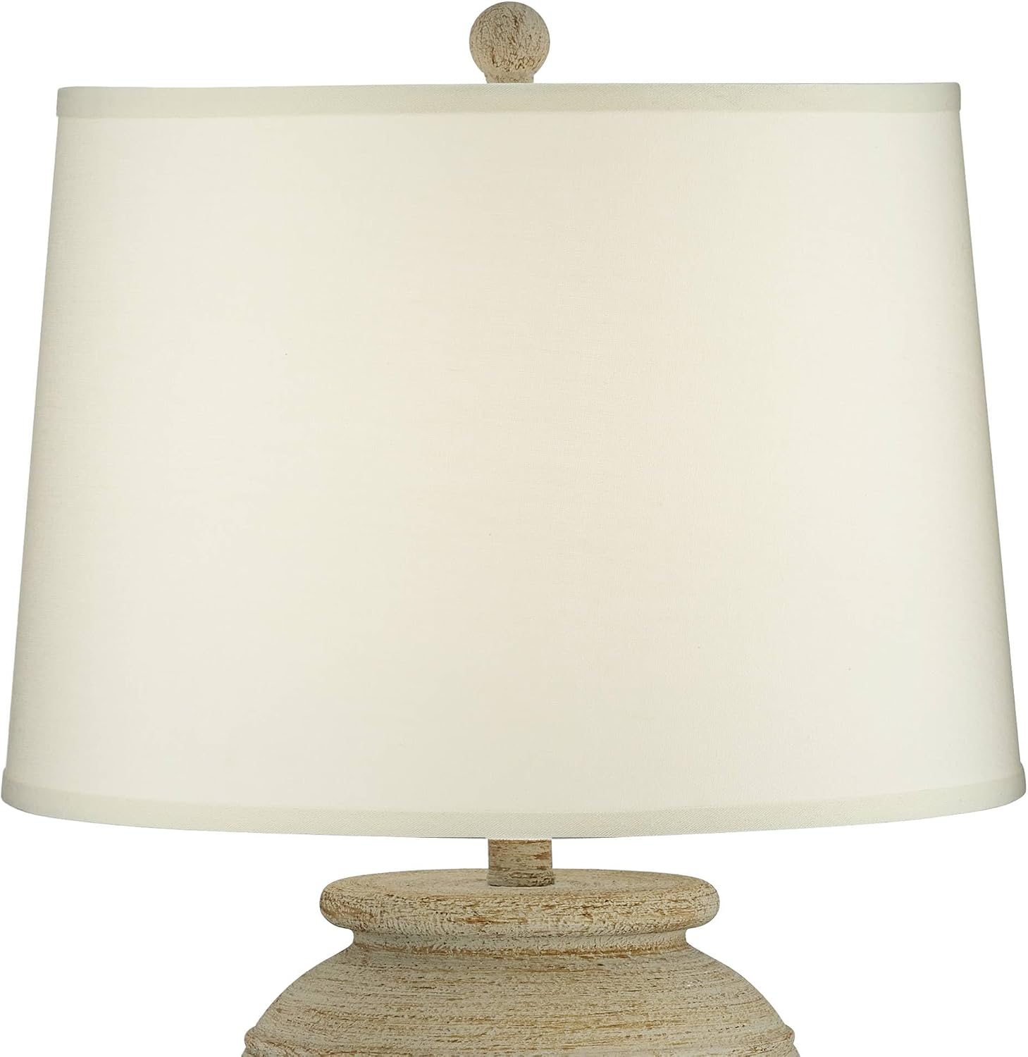 John Timberland Austin Country Cottage Southwest Style Jug-Shaped Table Lamp 28' Tall Sand Tone Desert Ridged Cream Linen Drum Shade for Living Room Bedroom House Bedside Nightstand Home Office