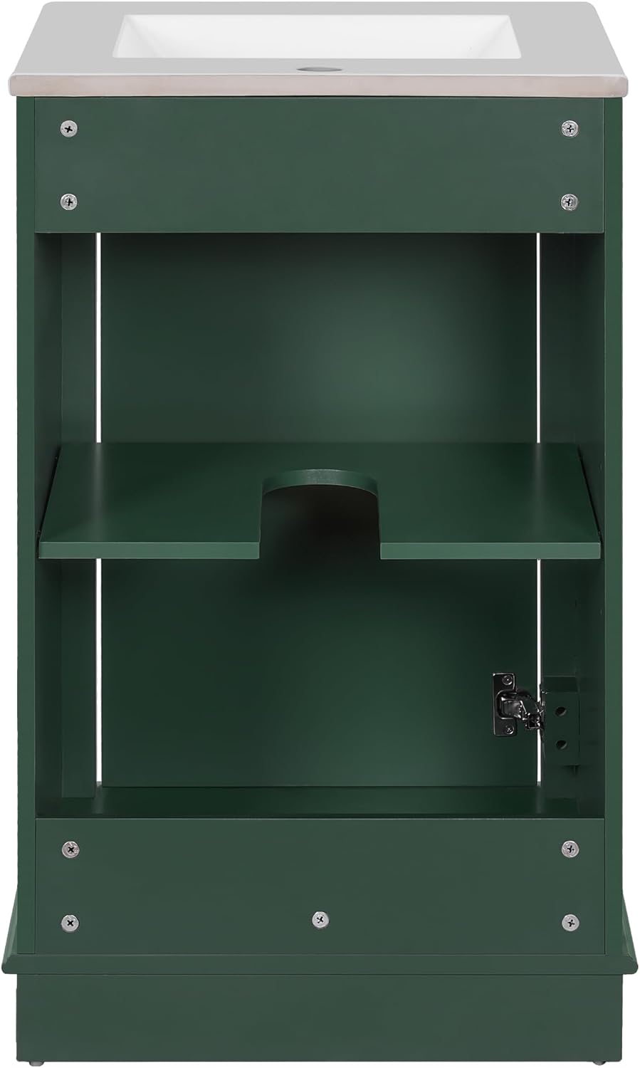 Merax 20' Narrow Bathroom Vanity with Ceramic Sink, Freetanding Modern Single Vanity Set with Soft Closing Door and Adjustable Shelf (Green)