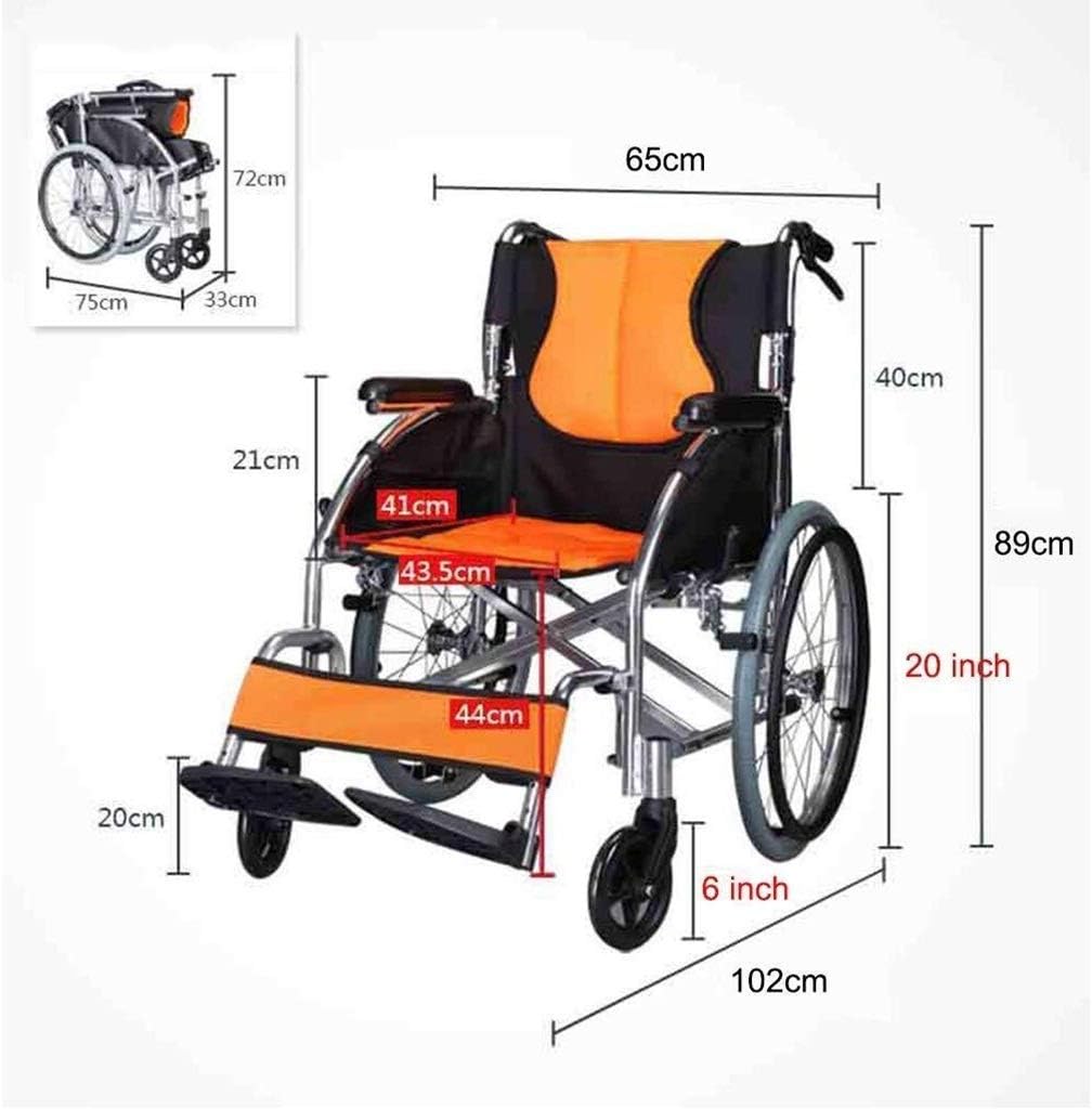 Wheelchair Aluminum Alloy,Self-propelled Lightweight Folding Multifunction with Double Brakes Flexible Pedal Disabled/Elderly Push Scooter,portable