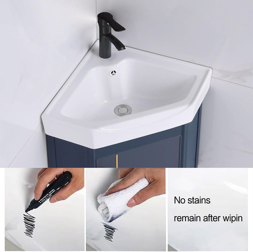 Corner Ceramic Sink Bathroom Vanity Cabinet Corner Wall Mount Bathroom Sink Wall Mounted Bathroom Sink Bathroom Sink with Storage Container Cabinet with Mirror(Gray,16.5in/42cm)