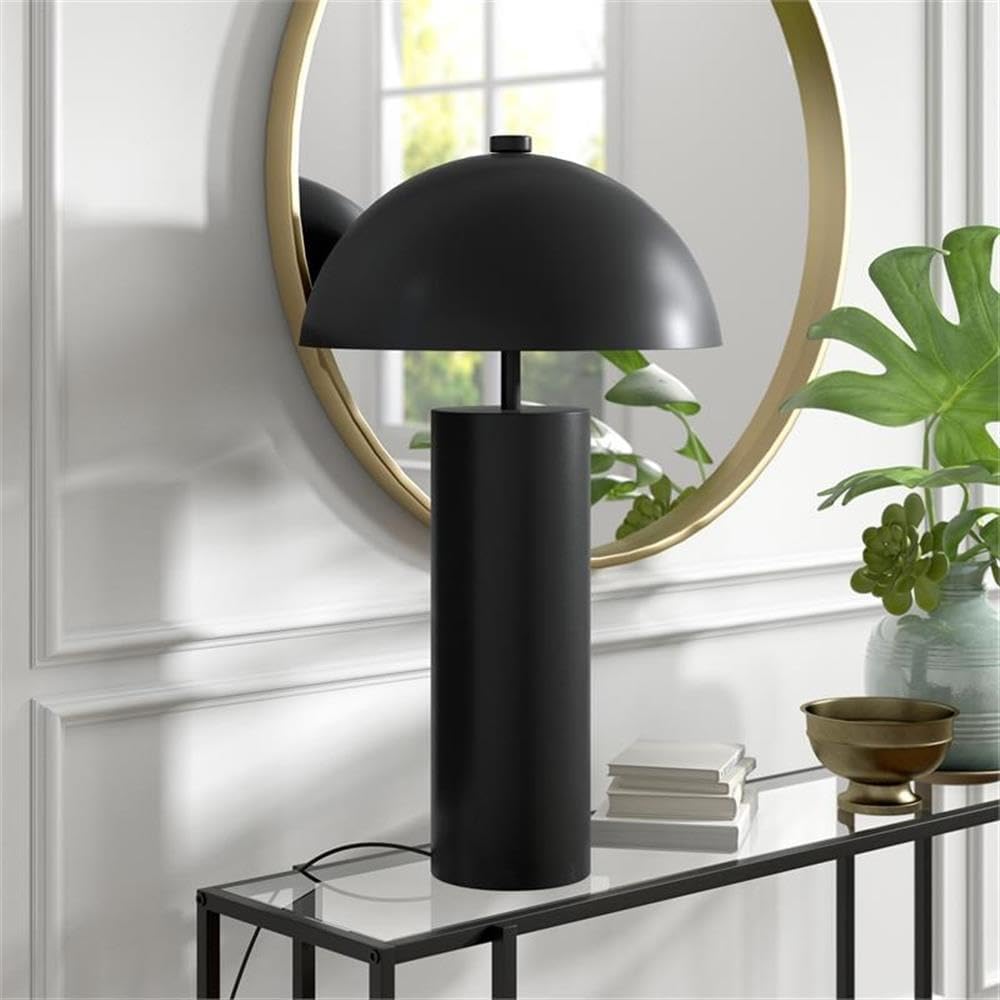 York 27' Tall Table Lamp with Metal Shade in Blackened Bronze/Blackened Bronze