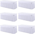 6 Pack White Spandex Fitted Tablecloth 8 Foot - Stretch Table Clothes for 8 FT Rectangle Table, Washable Ruffles Elastic for Weddings, Buffet, Banquet, Trade Craft Show, Party Celebration