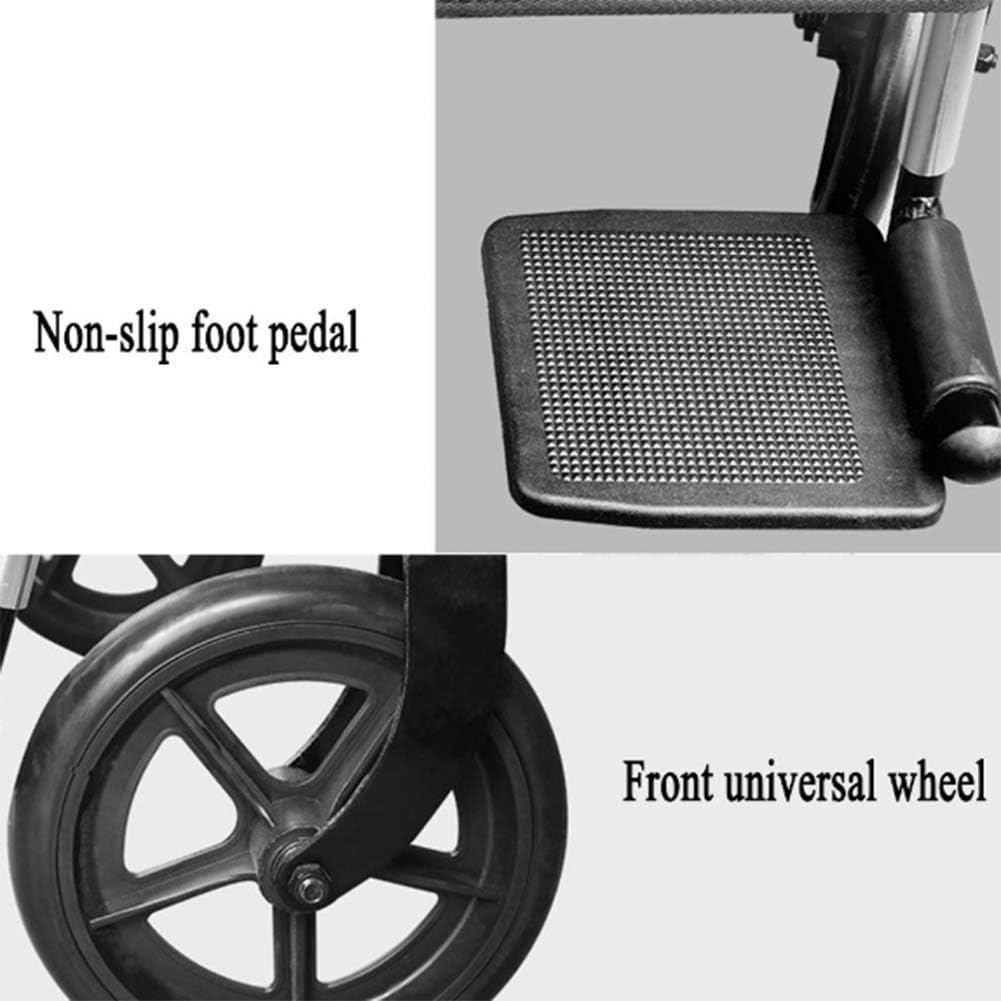 Wheelchairs Folding Aluminum Alloy Wheelchair Folding Comfortable Skid Armrests Old Man Carts Slip Wear-Resistant Pedals Disabled Scooter